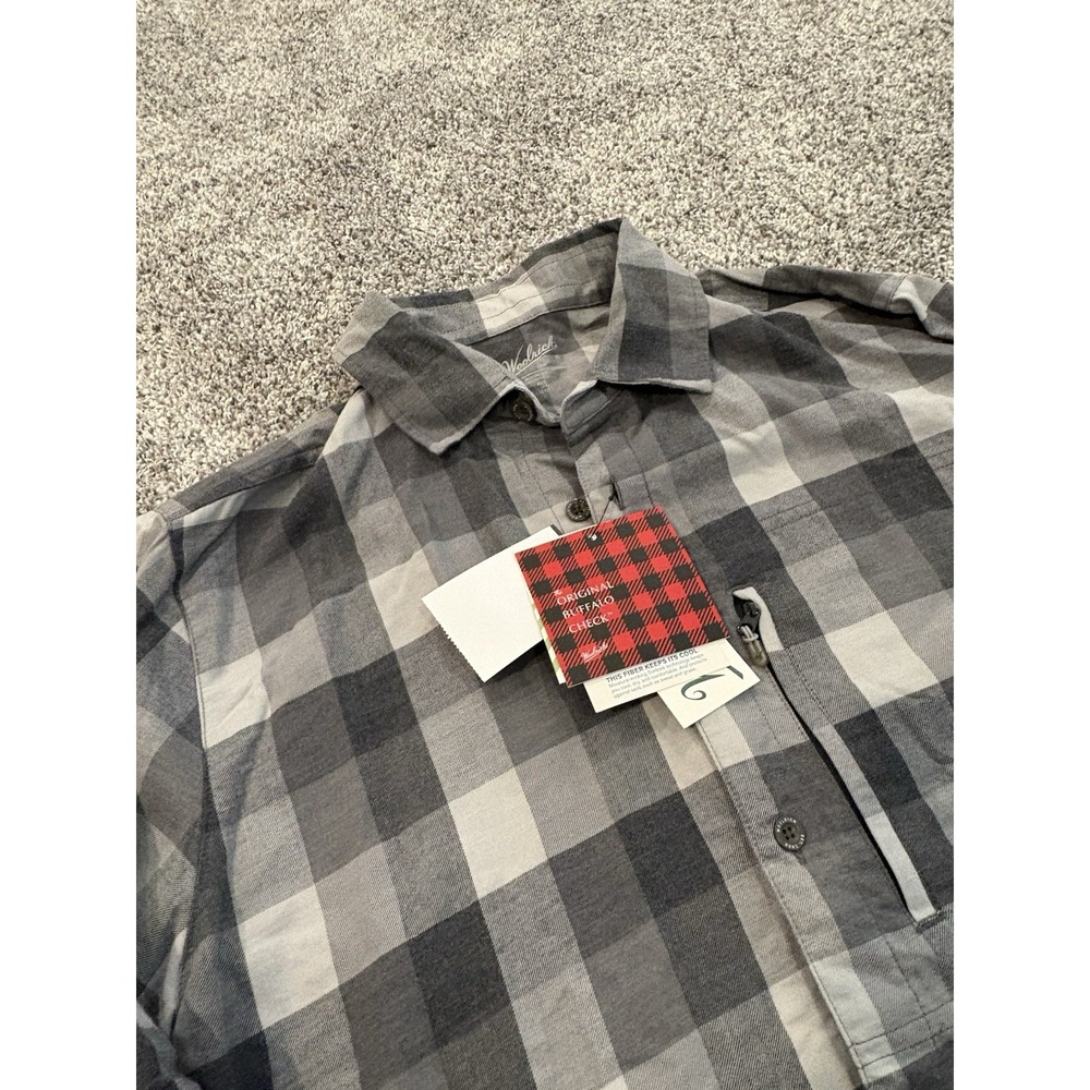 Woolrich Men's Gray Plaid Original Buffalo Check Size Medium Modern‎ Fit NWT